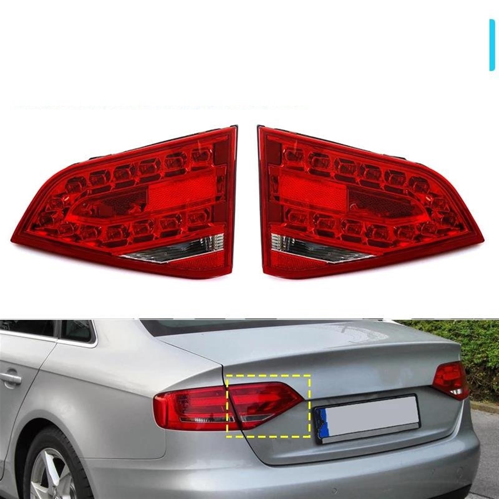 Piezas de iluminación Luz Trasera Interior para Audi A4 B8 2008-2012 Luces De Freno Y Parada Traseras Lámpara De Señal De Giro Trasera 8K5945093B Accesorios para Coche(Right)