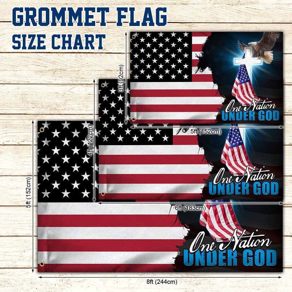 Faithgee Jesus American Grommet Flag One Nation Under God Flag Outdoor Garden Flag Double Sided Christian Gift