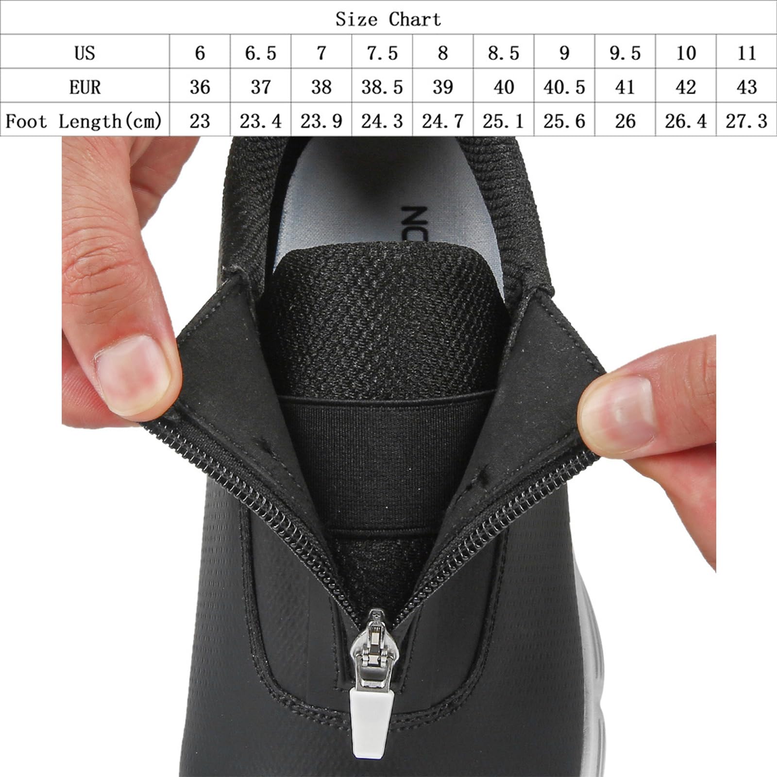 Zapatos de Golf Cuero para Mujer Impermeables Zapatos de Golfs sin Clavos Transpirables con Cremallera Exteriores