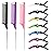 Rat Tail and Parting Combs with Styling Clips: 3 Metal Teasing Combs for Braids, 7 Professional Sectioning Hair Clips