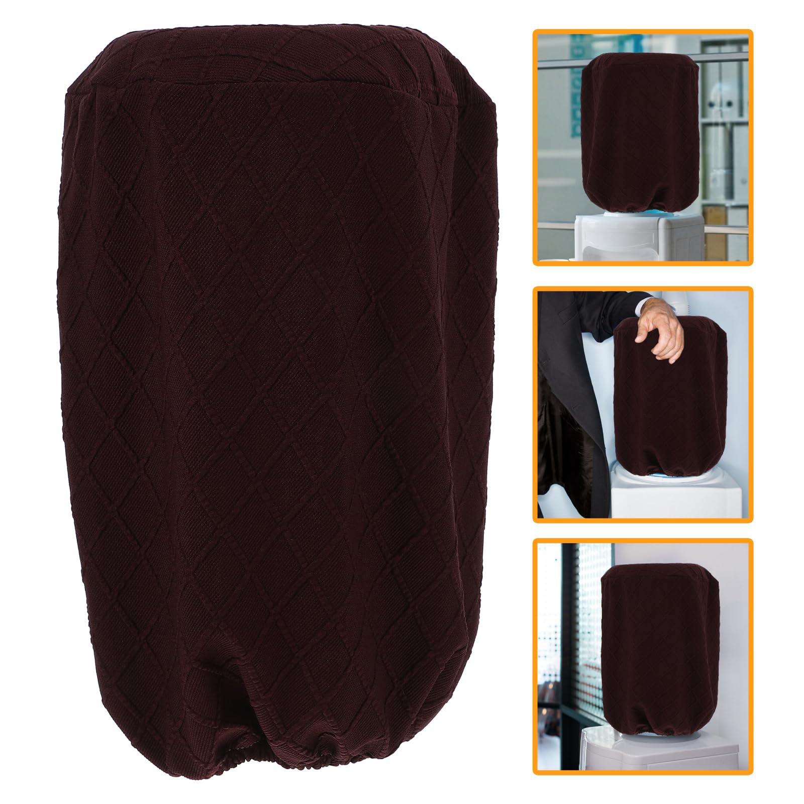 LOGOFUN Water Dispenser Barrel Cover High Stretchy Fabric Water Bucket Protector Covers Reusable Elastic Water Cooler Protective Cover for Home Office Supplies - Coffee
