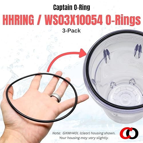 Vista 4 de Paquete de 3 piezas de repuesto para GE HHRING / WS03X10054 (para GXWH30C, GXWH35F, GNWH38F, GNWH38S, GXWH40L) Buna-N ORing de Captain O-Ring LLC
