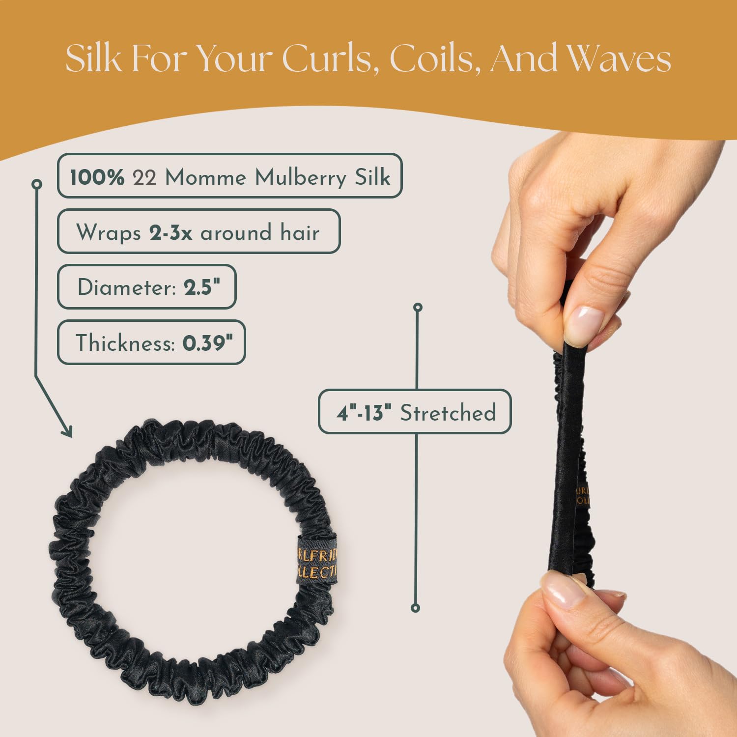 Amazon.com : Authentic Mulberry Silk Skinny Scrunchies for 