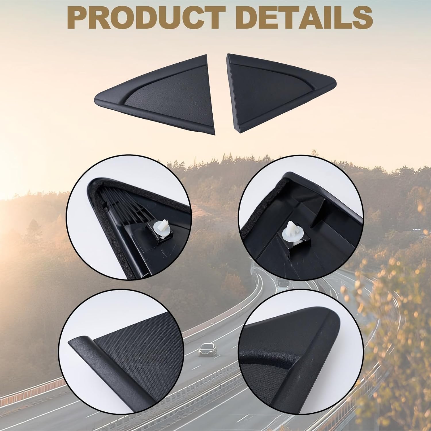 Cruze Rear Left Right Row Window Cover Window Triangle Panel Compatible with Chevrolet Cruze 2009