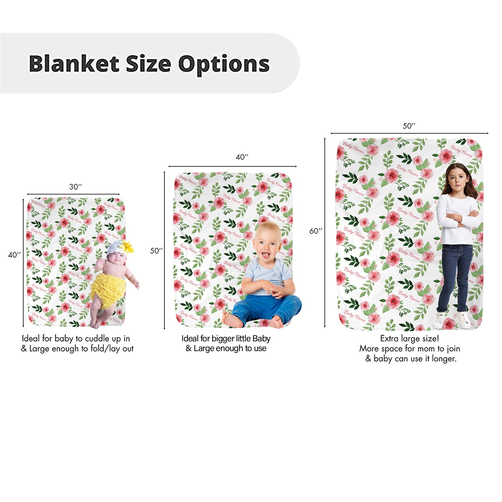 Personalized Baby Blanket With Name - Custom Nursery Blanket For Boys & Girls, Newborn Gift, Christening, Baptism - View #10
