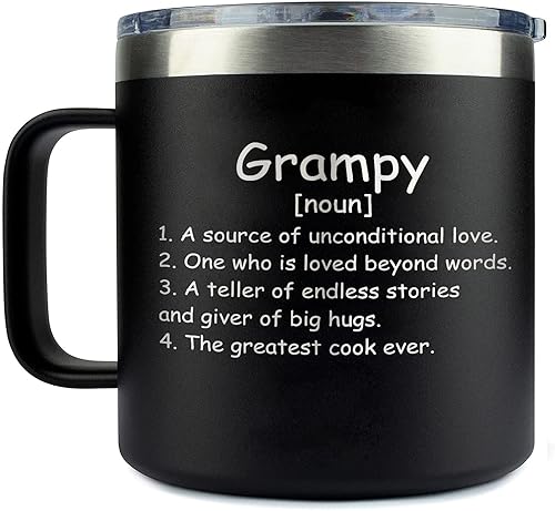 Grampy Noun Taza de café aislada de 14 onzas (grabado con láser) – Vaso de definición de Grampy – Taza de Grampy – Regalo para abuelos – Regalos de