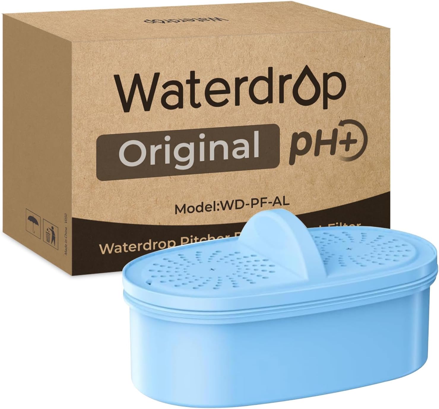 [Original] Waterdrop PF-AL Alkaline Water Filter Replacement for Waterdrop Pitcher Filtration System, Improved Coffee Taste, Last Up to 100 Gallons, 1 Pack