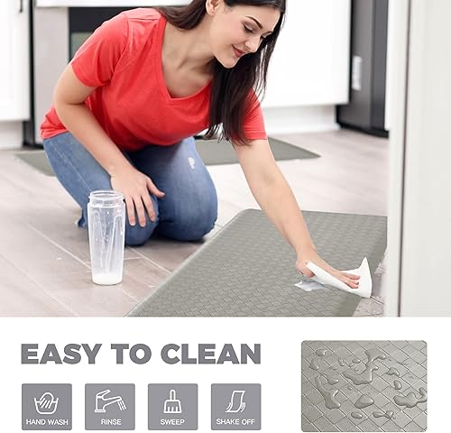 Miniatura 4 de KOKHUB Tapete de cocina, acolchado de 12 pulgada de grosor, antifatiga, impermeable, tapete de escritorio cómodo de pie, tapete de cocina