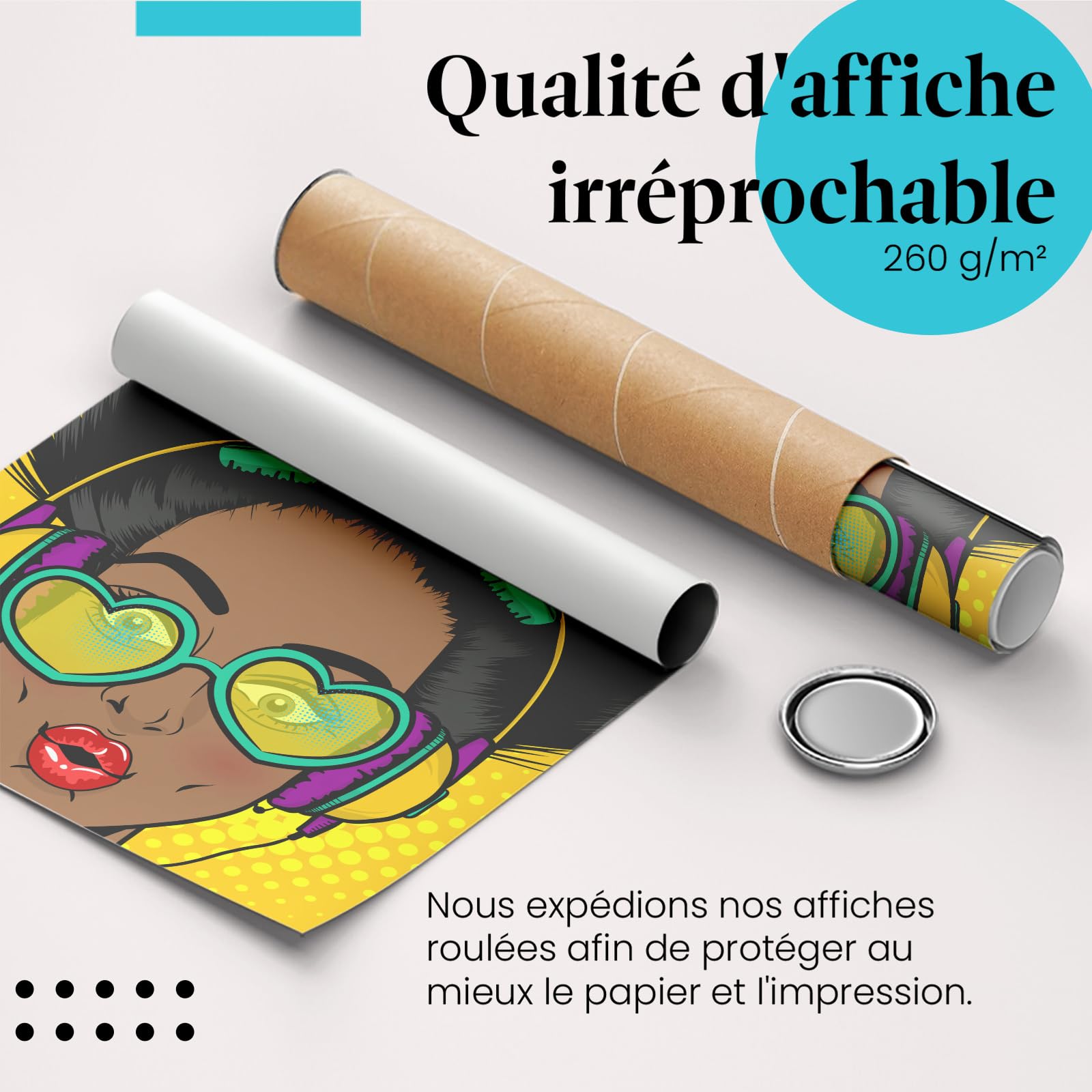 Postereck - 0914 - Affiche rétro, Summer is Music Time Pop Art. Art Mural Tirage – Décoration musique, été, Canvas - toile - 100,0 cm x 75,0 cm