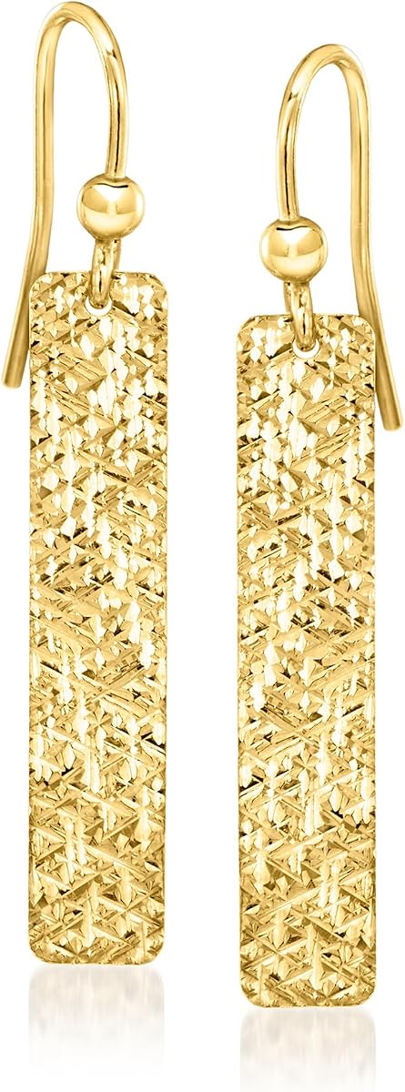 Ross-Simons Italian 18kt Gold Over Sterling Rectangular Drop Earrings
