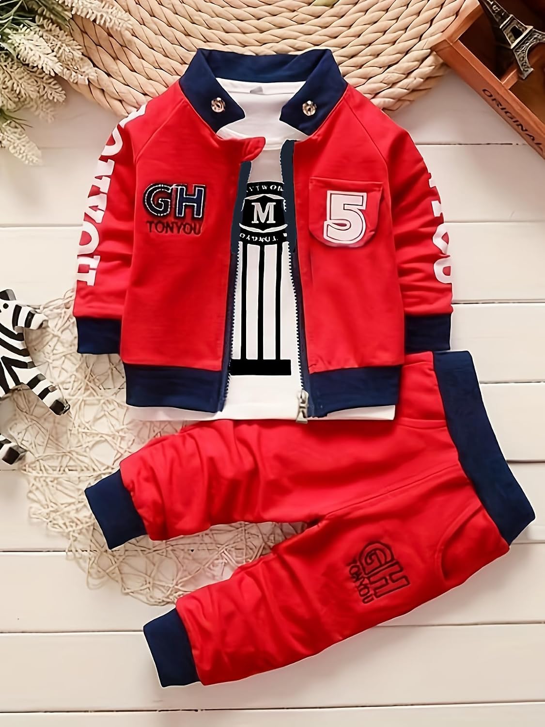 Baby Boy's Clothing Sets Jacket + T-Shirt + Pants Three-Piece Newborn Sportswear outfit clothes
