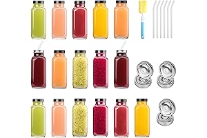 Botellas de Vidrio con Tapa para Licores de 16 oz con Ojales