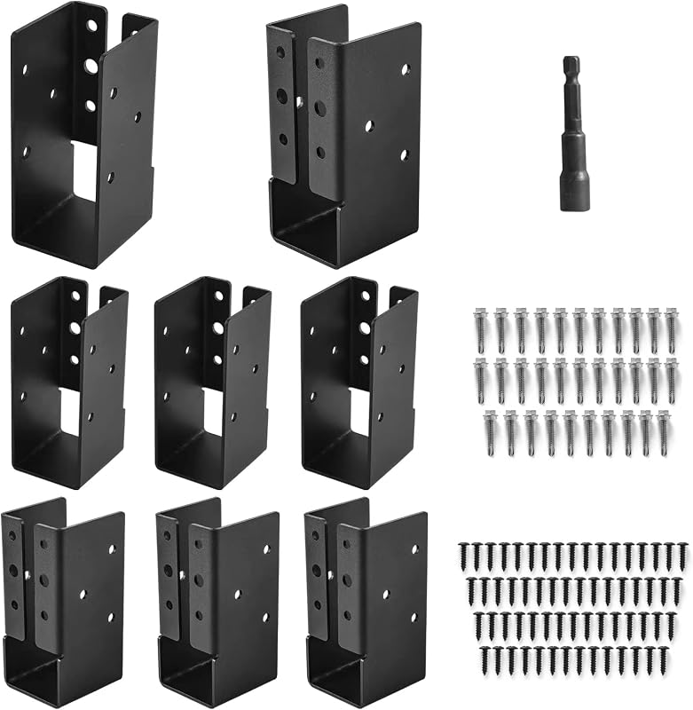 8 piezas de perchas ocultas para vigas de 2 x 4 pulgadas para exteriores | Bridas ocultas embellecedoras|Colgadores de vigas de montaje oculto de acero al carbono Q235B aptos para vigas oscilantes de 2"x4"