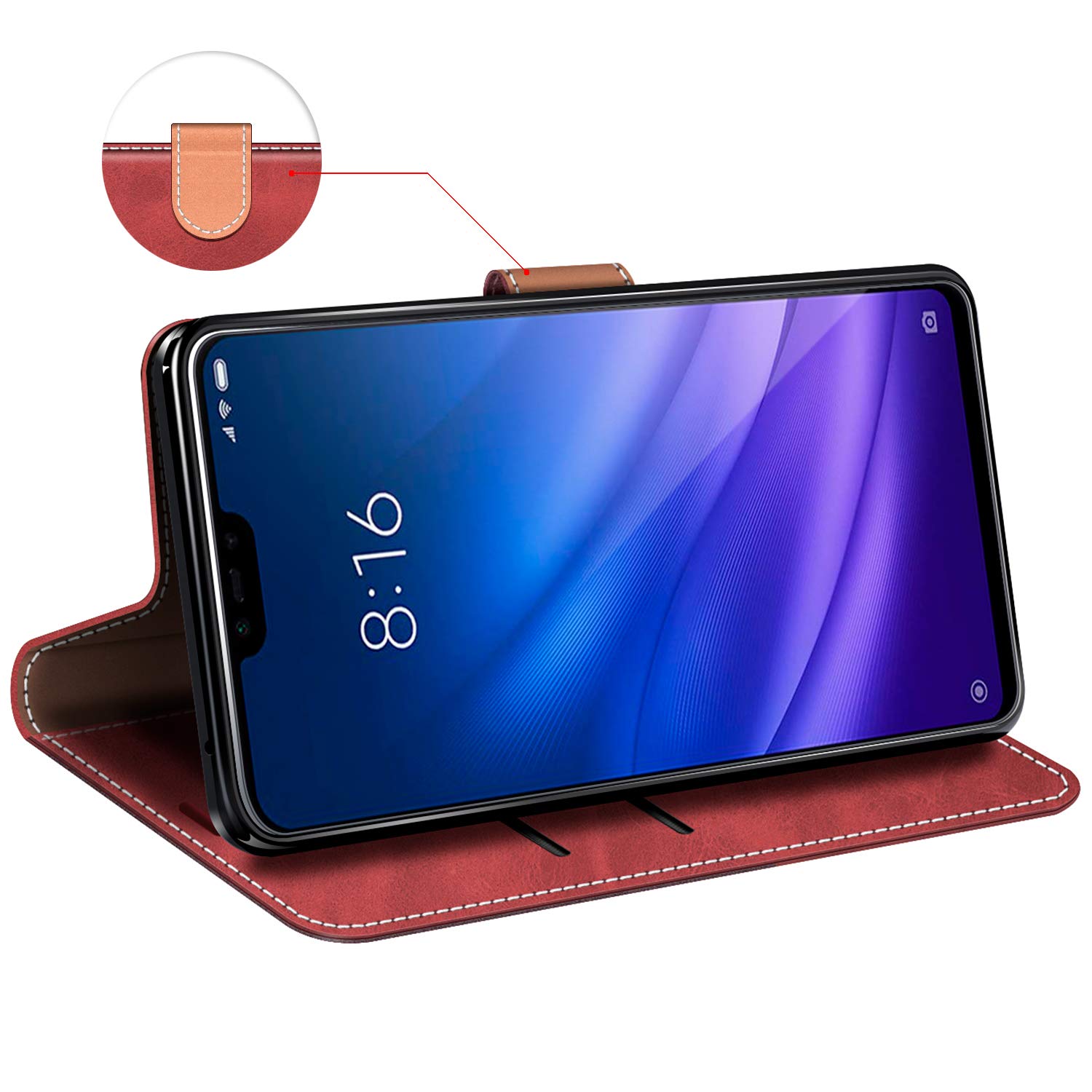 MOBESV Custodia per Xiaomi Mi 8 Lite, Cover a Libro Magnetica Custodia