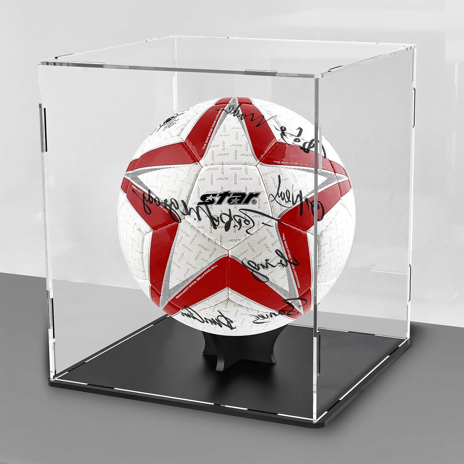 NIYANETAIL DIY Acrylic Display Case for Collectibles Dustproof Self-Assembly Showcase Box for Action Figures, Miniatures Transparent Countertop Cube with Protective Film (10x10x12 inch; 25x25x30cm)