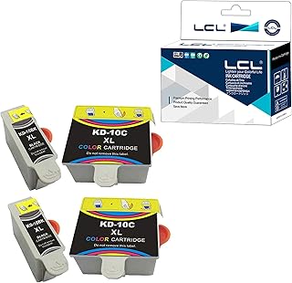 LCL Compatible Ink Cartridge 10 10B 10C XL 10XL (4pack 2Black 2colour) Replacement for Kodak EasyShare 5100 EasyShare 5300 EasyShare 5500 ESP 3 ESP 3250 ESP 5 ESP 5210 ESP 5250 ESP 7