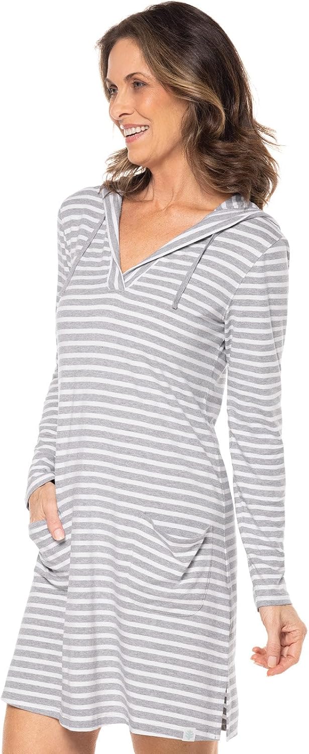 Hooded Cover-Up Dress with Pockets - UPF 50+ Sun Protection - Catalina