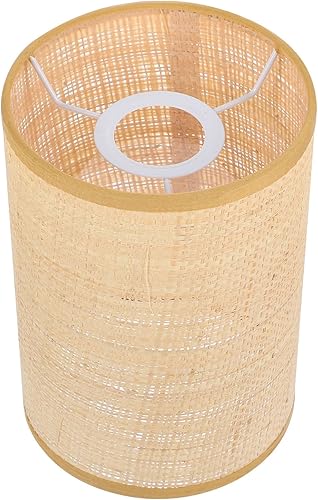 Miniatura 9 de Angoily Pantalla de lámpara de ratán tejida para lámparas de pie de mesa, pantalla de tambor rústica para decoración del hogar, accesorio de