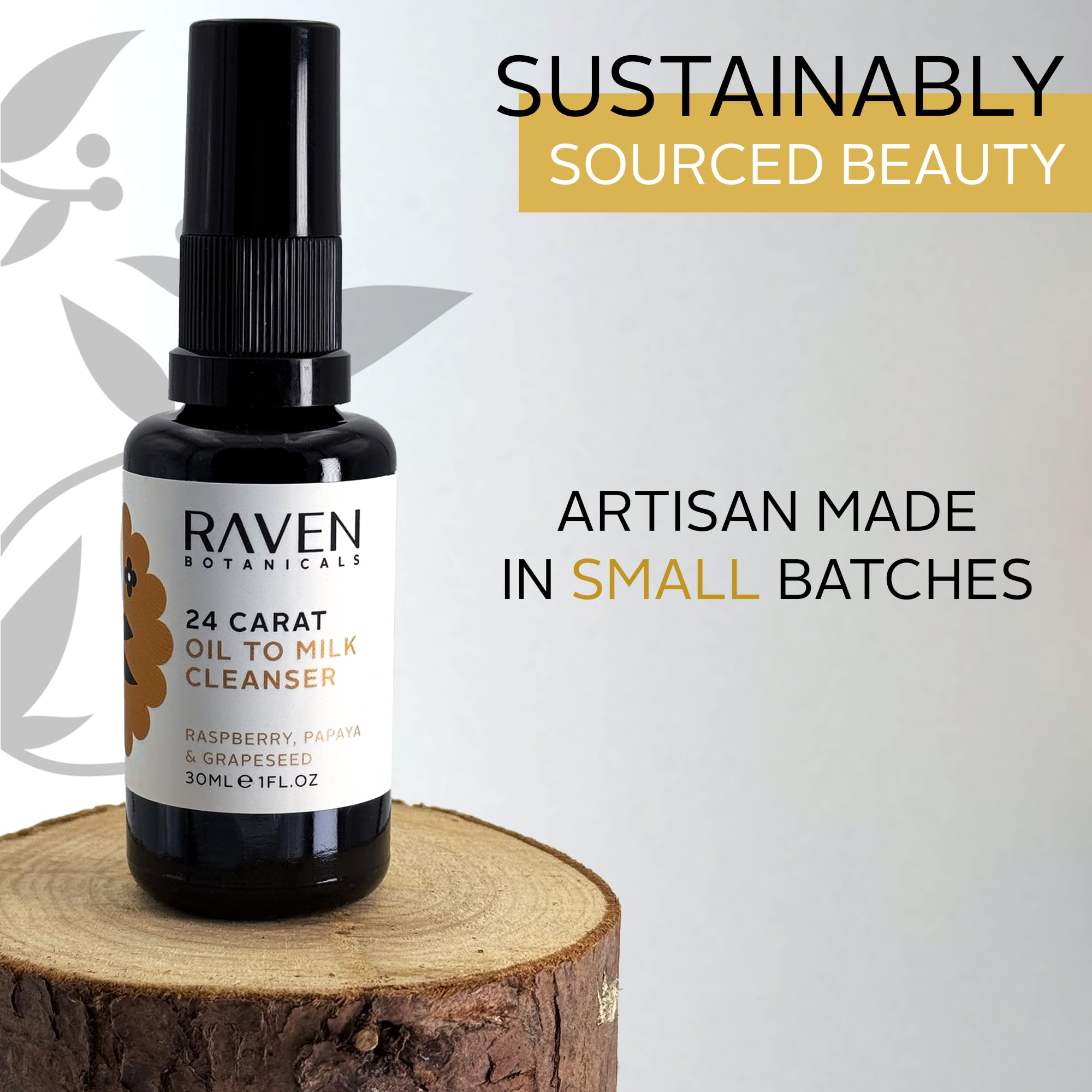 Raven Botanicals, 24 Carat Oil to Milk Cleanser, Gentle Exfoliating Formula, Vegan, Cruelty-Free, Preservative-Free - Image 3