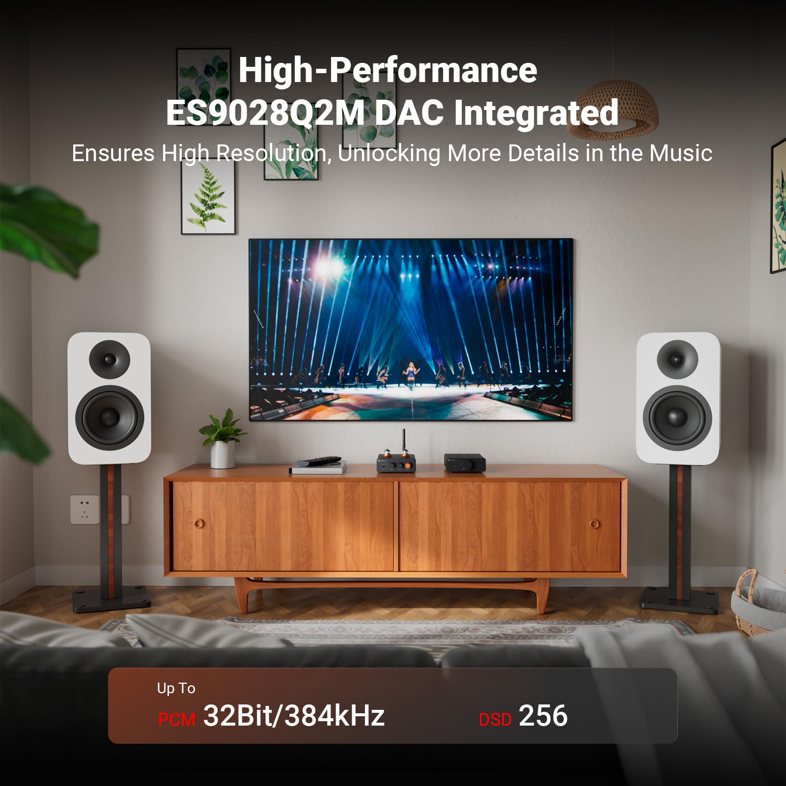 Fosi Audio GR40 Kopfhörerverstärker DAC Röhrenverstärker Vorverstärker Stereo, für 3.5mm Home Audio Aktivlautsprecher, Digital-Analog-Wandler Vorverstärker mit Bluetooth und USB/Opt/Coax