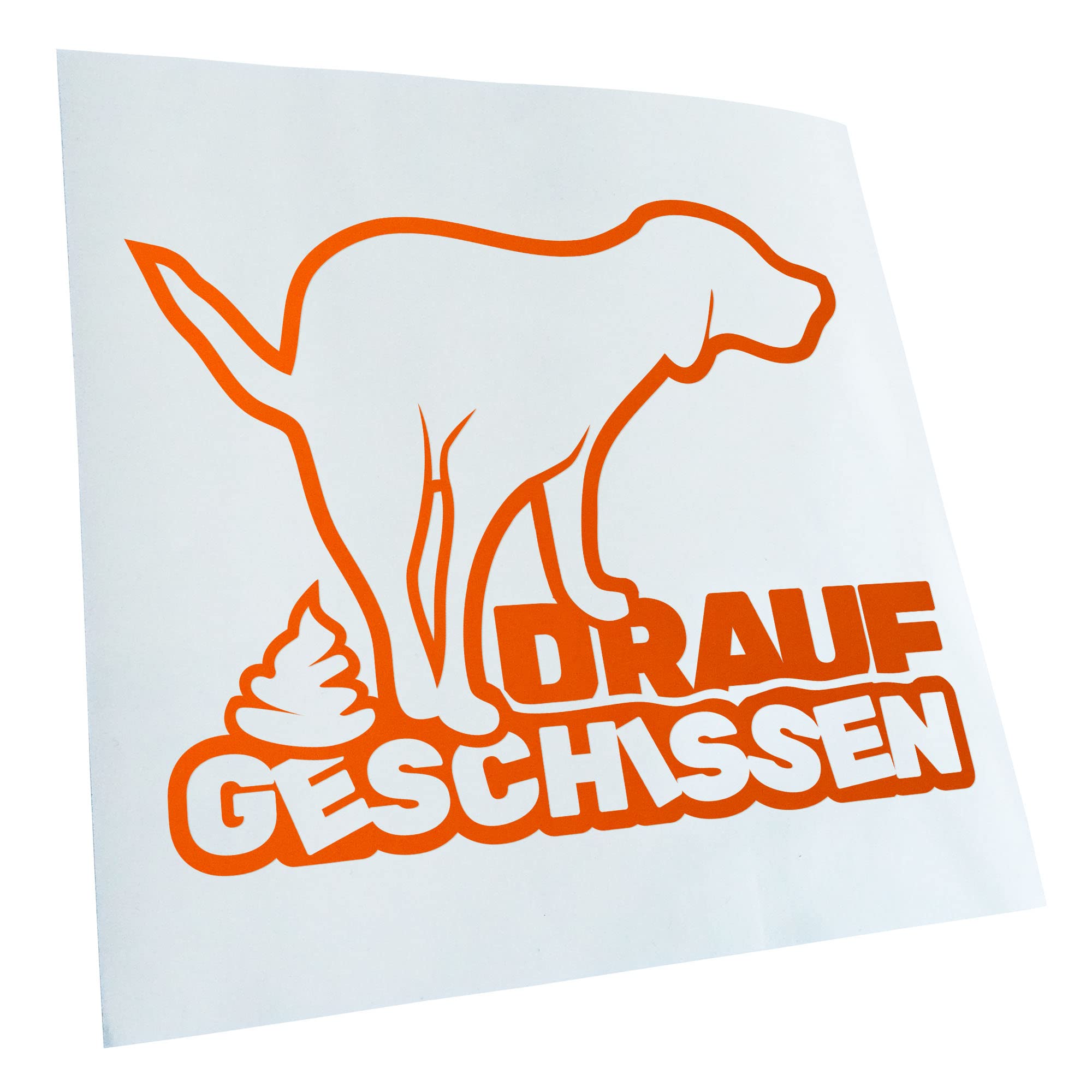 Kiwistar - Car Sticker - Orange - 60 x 48 cm Drauf geschissen - Scheiße - Kacke - Rear Window Car Sticker Weatherproof for Car Truck Moped Truck - Sticker Exterior Self-Adhesive Tuning Accessories for
