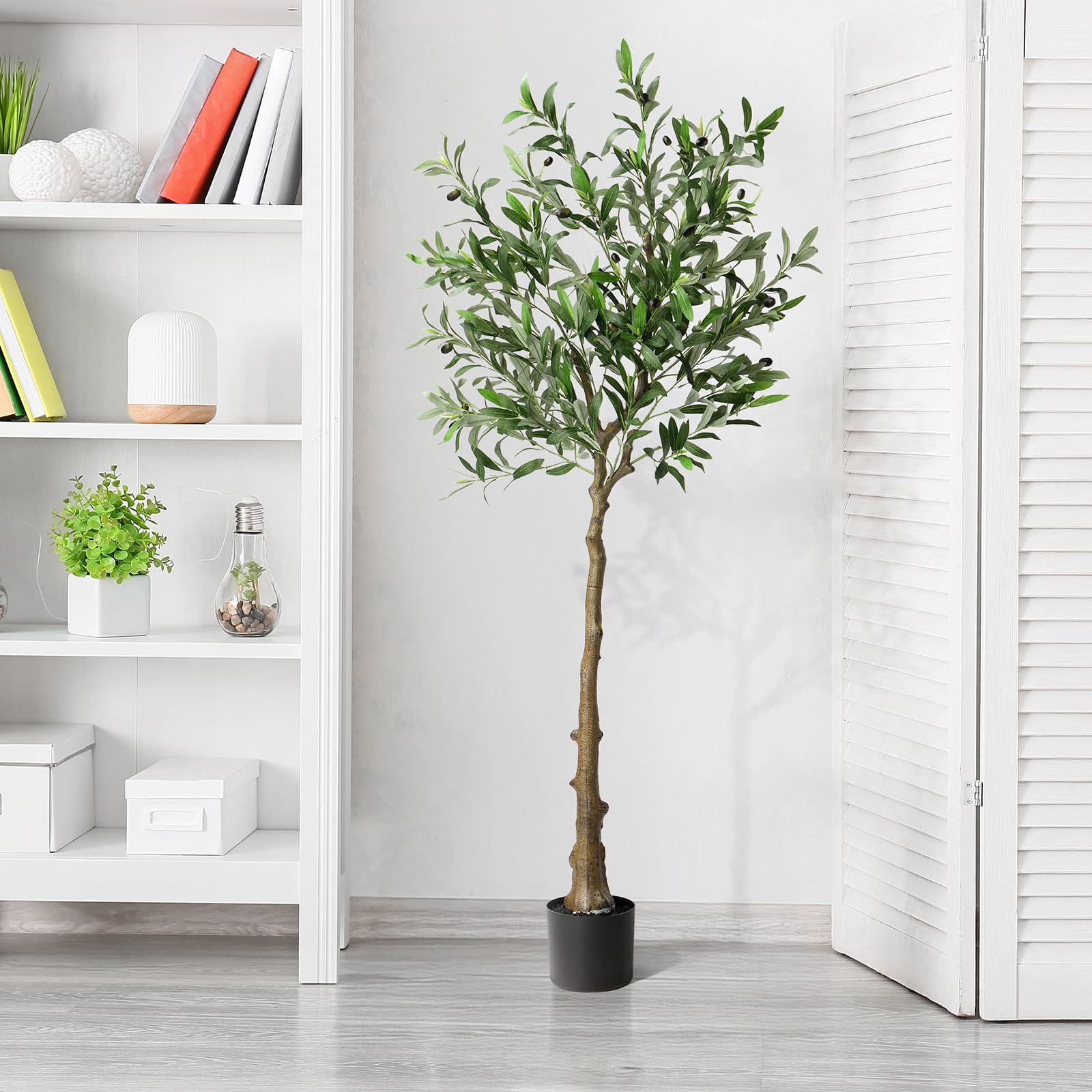 LEADZM Olivier Artificiel 150 cm Décoration Intérieur - Arbre Faux Oliviers en Plastique Haute Oualité Plante Artificielle (150cm)