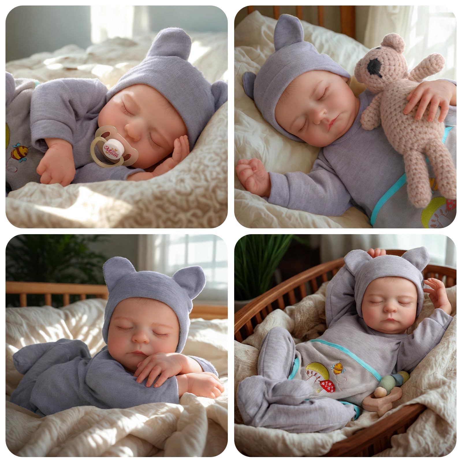 JIZHI Bambino Reborn Maschio - 20 Pollici Lavabili Bambole per Bambina | Bambola Reborn corpo in Vinile - Addormentato Neonato Realistico Occhi Chiusi