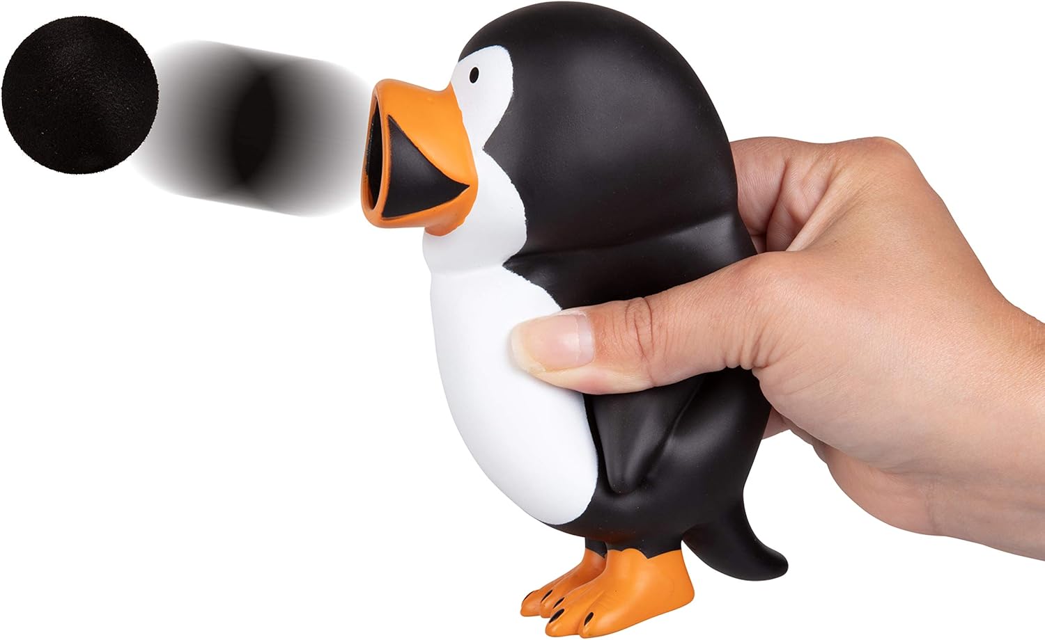 Hog Wild Penguin Ball Popper Toy - Includes 4 Soft Foam Balls - Squeeze to Pop Air Powered Balls Up to 20 Feet - Launcher Safe for Indoor/Outdoor Play - Party Favor Gift for Kids, Girls, Boys Ages 5+