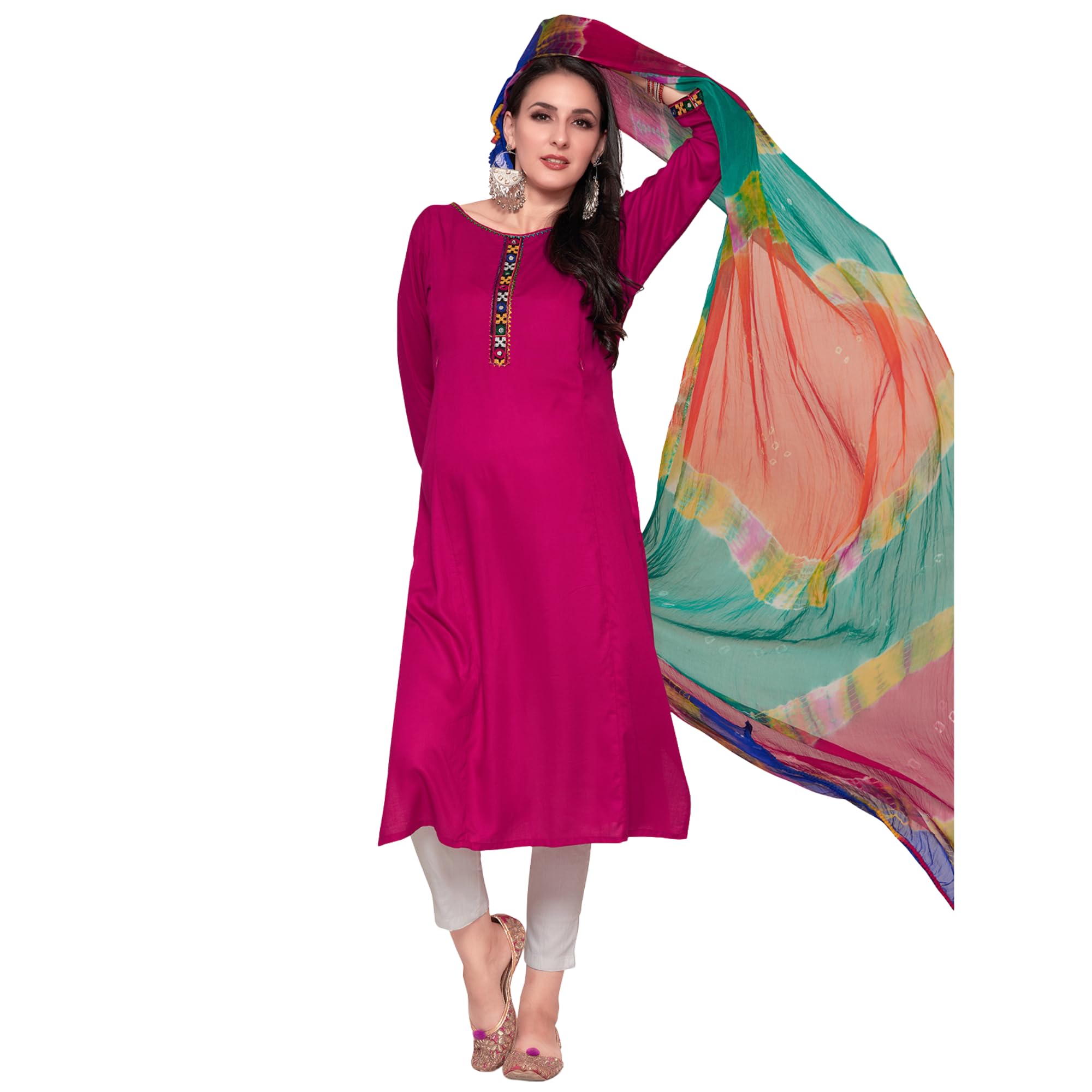 Soft Rayon Kalicut Maternity Kurta|Pink-picture-45