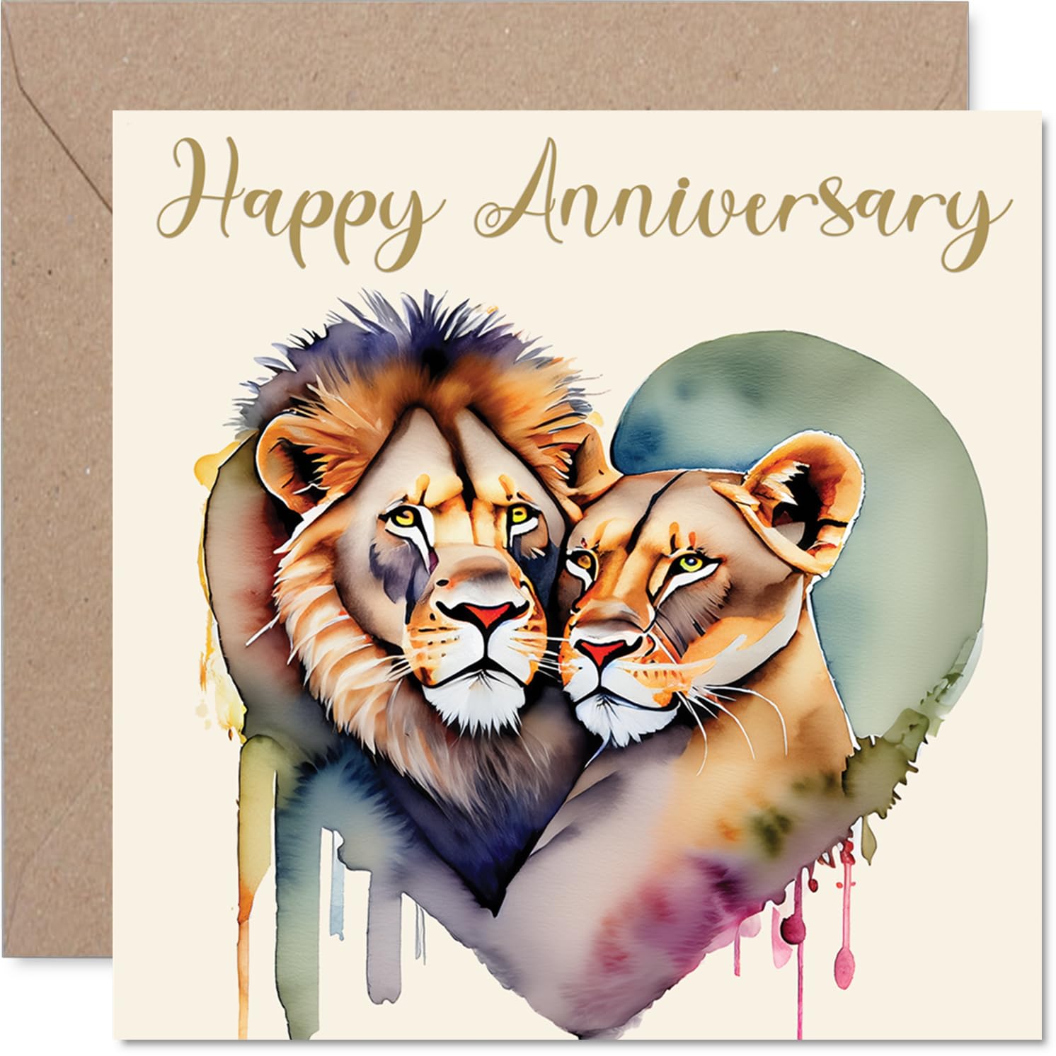 Fun Anniversary Card - Animals in Love - Cheeky Happy Anniversary Card for Women Men, 145mm Joke Humour Anniversaries Greeting Cards