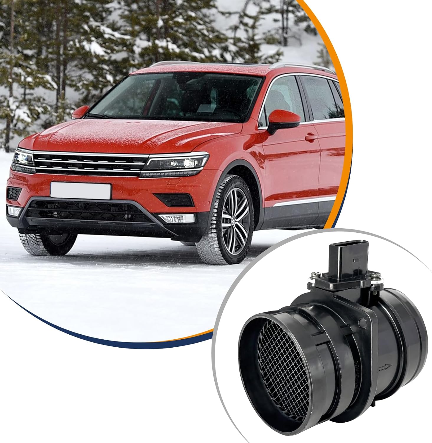 Mass Air Flow Sensor MAF Sensor 06J906461B 74-50072 Compatible with 08-13 A3 2.0L, 11-13 A3 Quattro 2.0L, 2009 TT 2.0L & 12-13 VW Beetle 2.0L, 08-10 Passat 2.0L & More