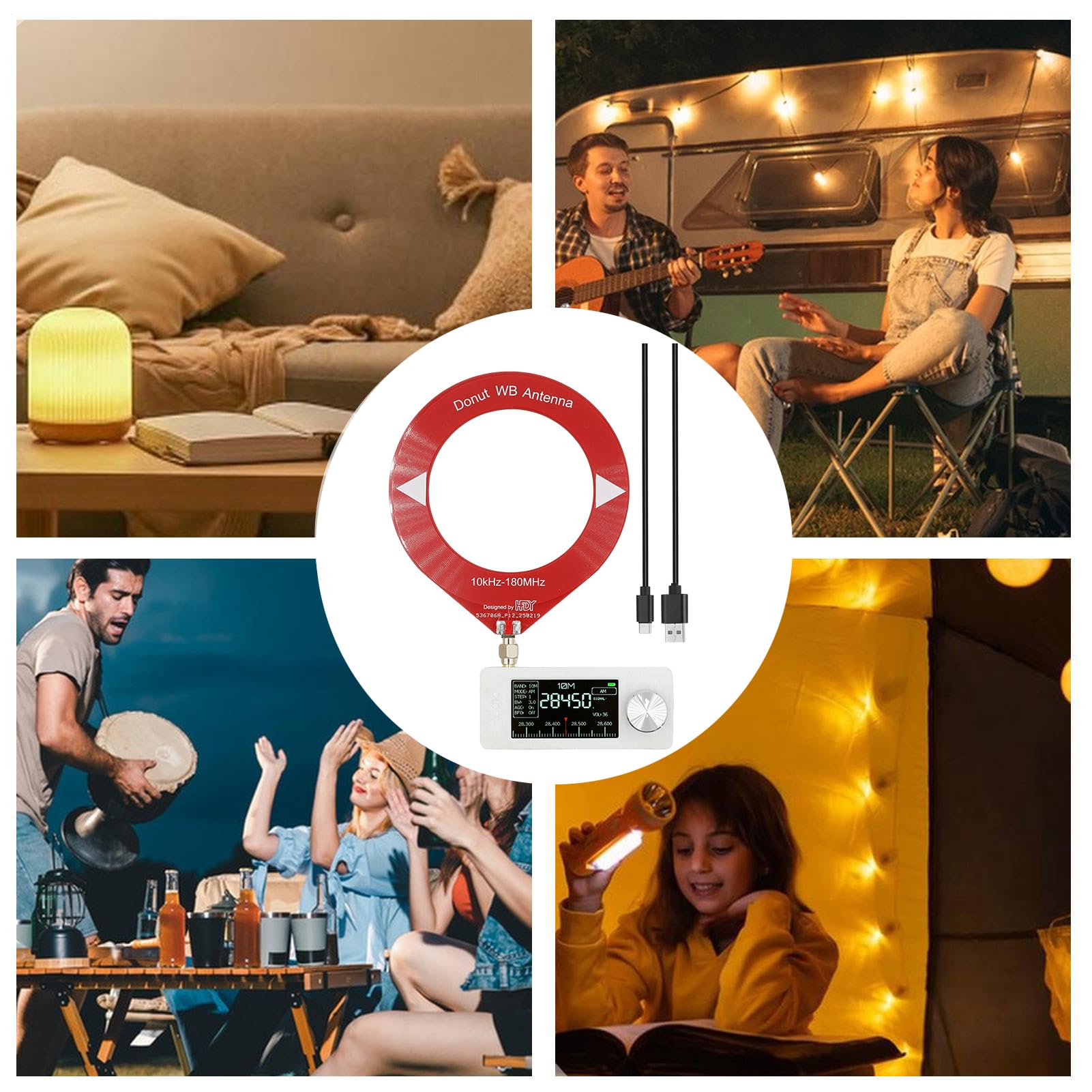 Master de Radio, Receptor de Radio de Bolsillo,Radios SW con todas las bandas - con antena, batería de 800mAh, pantalla HD, pantalla IPS compacta de 1,9 pulgadas para viajar a casa al aire libre
