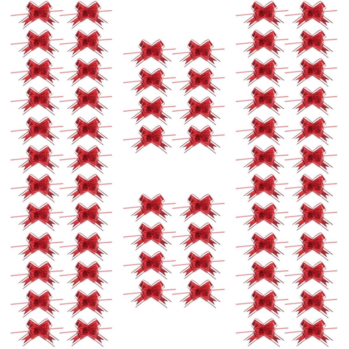 Didiseaon 160 Piezas Lazo para Envolver Regalos DIY de Plástico Rojo,