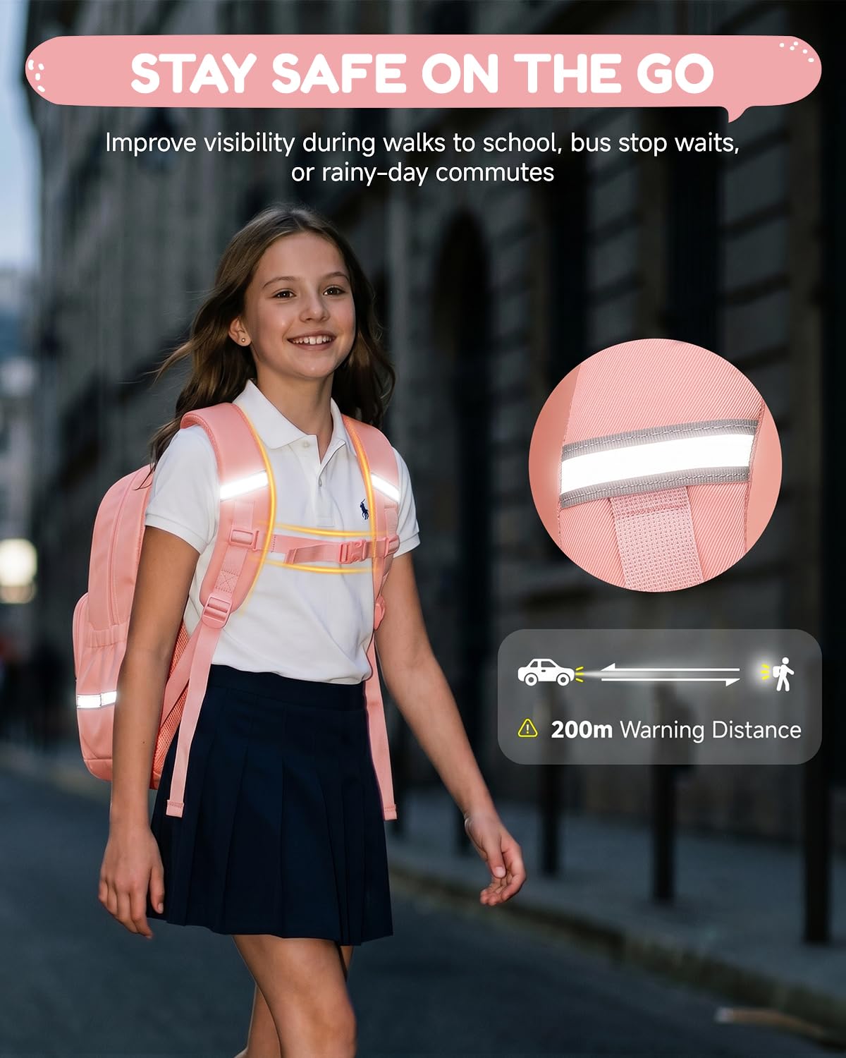 Tanou Mochila Escolar Niña Ergonómica Impermeable 7 a 12 años