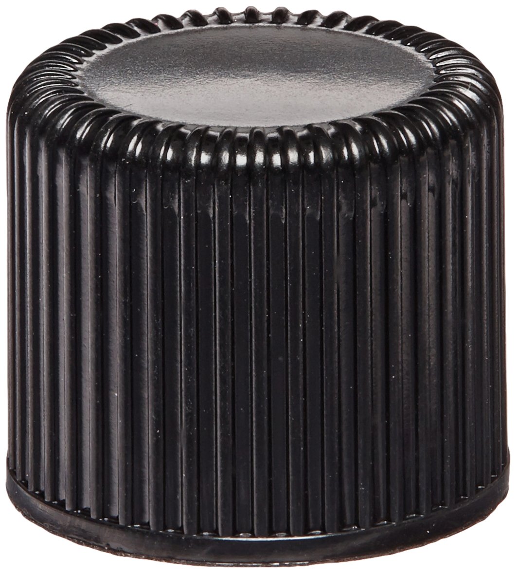Kimble 73800-18415 Phenolic Screw Cap with Rubber Liner, Black, 18-415 GPI Thread Finish (Case of 1000)