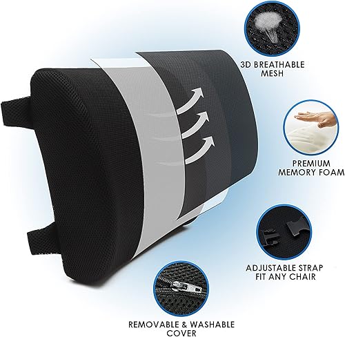 Miniatura 5 de QUTOOL Almohada de apoyo lumbar y cojín de asiento de gel