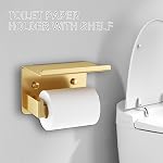 5-Piece Brushed Gold Towel Bar Set Bathroom Hardware Set Upgraded Toilet Paper Holder with Shelf Towel Holder Set for Bathroom Stainless Steel Wall-Mounted Towel Racks Set 23.6in