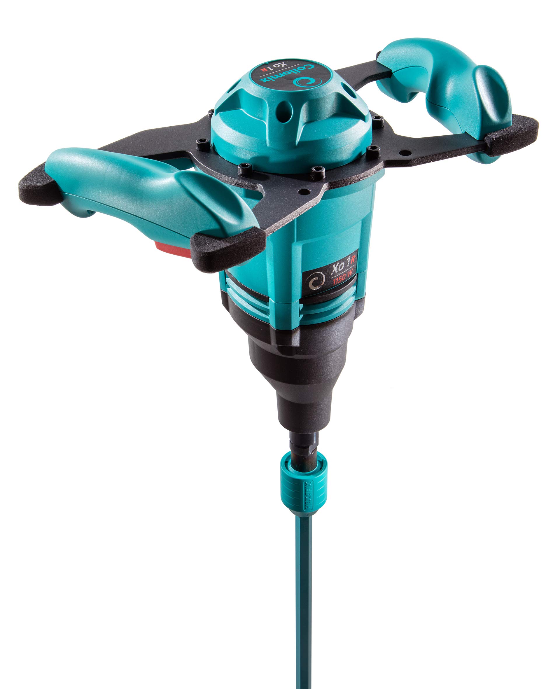 Collomix 25.100 - Mezcladora manual con anclaje de varilla rápida Hexafix Xo-R (1.150 W) Turquoise