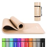MSPORTS Tapis de Gymnastique Premium – Tapis de Sol Antidérapant pour Fitness, Yoga & Musculation – Disponible en 4 Tailles, et 12 Couleurs Tapis de yoga épais Abricot 190 x 60 x 1,5 cm