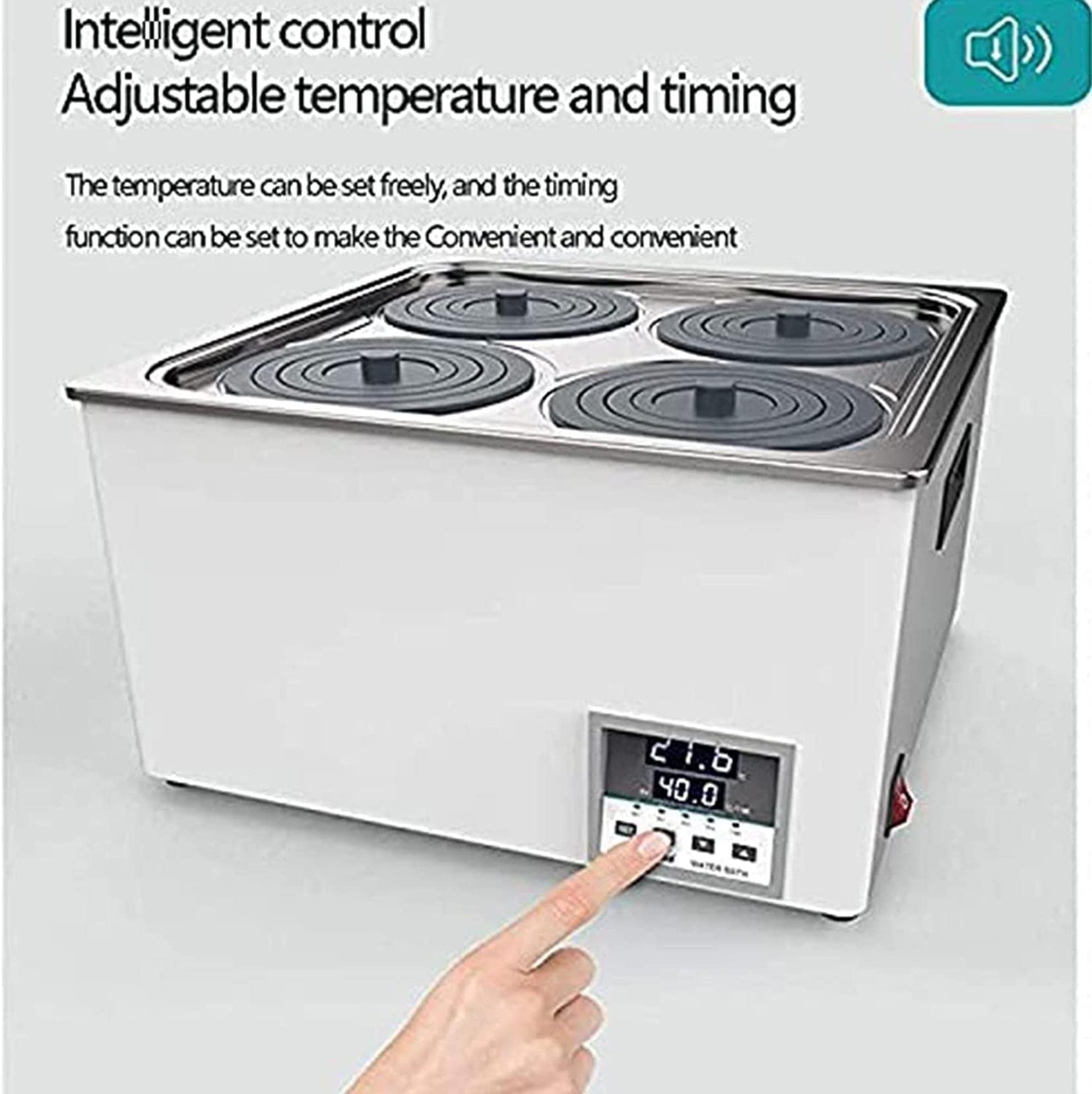 Calentador termostático para baño de agua de laboratorio, pantalla digital, revestimiento de acero inoxidable, capacidad de 3/6/12/18 L, función de temporización, calefacción circulante de 360°, par