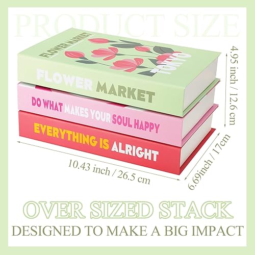 Miniatura 2 de Tatuo Juego de 3 libros falsos decorativos para decoración de habitación, decoración de habitación, mesa de café, libros falsos para decoración de