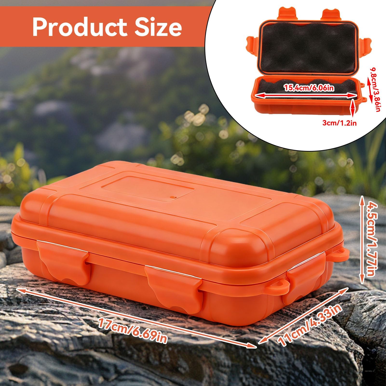 Caja A Prueba De Golpes, Estuche Organizador De Contenedor Sellado Impermeable De Supervivencia con 2 Hebillas En Forma De U, Almacenamiento De Espuma para Viajes Al Aire Libre