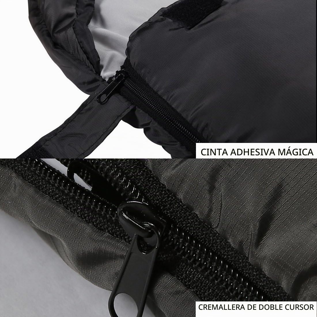 SOULOUT Saco de Dormir para 3 – 4 Estaciones – Saco de Dormir Ligero Impermeable para Camping, Viajes y Actividades al Aire Libre – Ideal para Adultos y niños – 220 x 83 cm