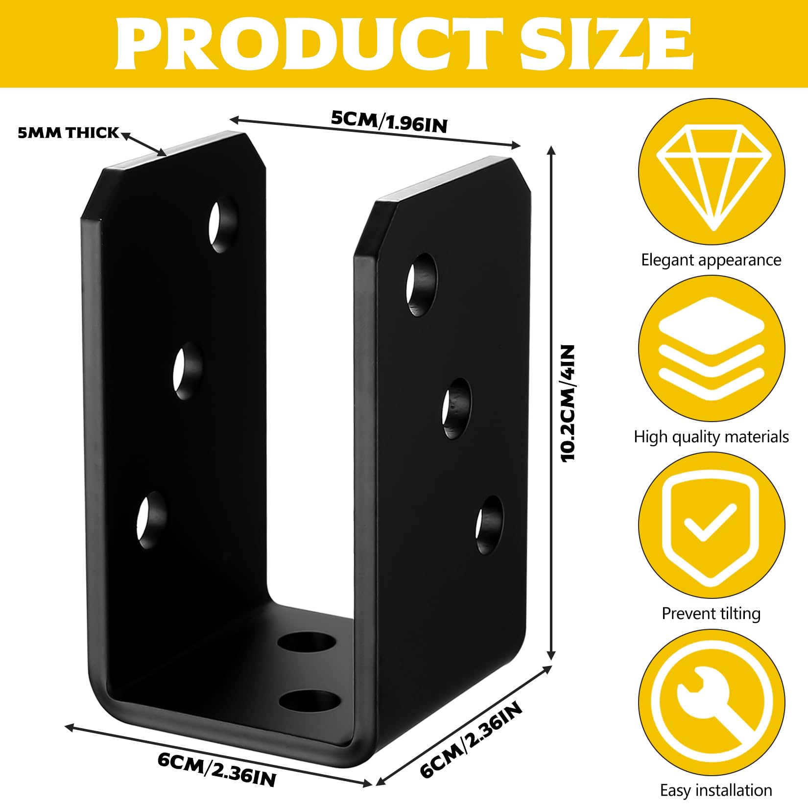 2 Pcs Fence Post Brackets - Image 2