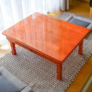 Folding Solid Wood Coffee Table, Low Table for Sitting on The Floor, Korean Tea Table Foldable Desk Table Kotatsu Table, Rectangle Chabudai Table Meditation Table Altar Table
