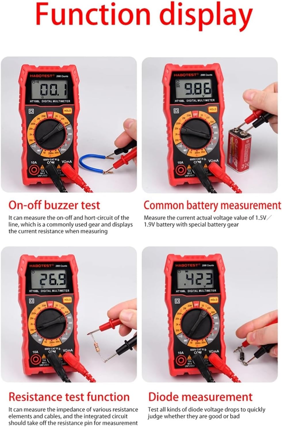 Digital Multimeter Professional Multimeter Multimetro AC Diode Multitester Current Tester Professional Electrician Tool