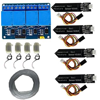 4-Channel DIY Kit Automatic Irrigation SystemSelf Watering DIY Kit Garden Greenhouse Flower Soil Moisture Sensor Module