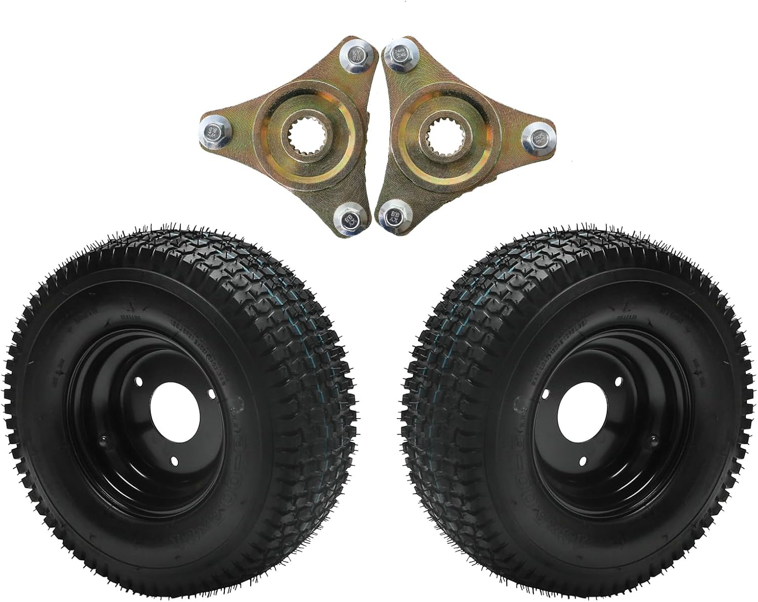 13x5.00-6 ATV Tubeless Tire, 13x5-6 13x5x6 Wheel Tire Rim for Go Kart Buggy Quad Riding Lawn Mower Four-Wheel Quad Bike Tractors Hand Trucks, with 3 Stud 78mm 17T Wheel Axle Hub