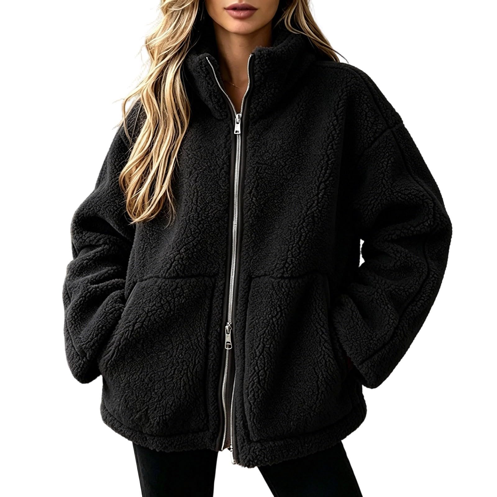 Strickjacke Damen Bequeme Winterjacke modische lockere Freizeitjacke Leichter Cardigan Strickpullover Übergangsjacke vielseitig kombinierbar für Alltag Spaziergang