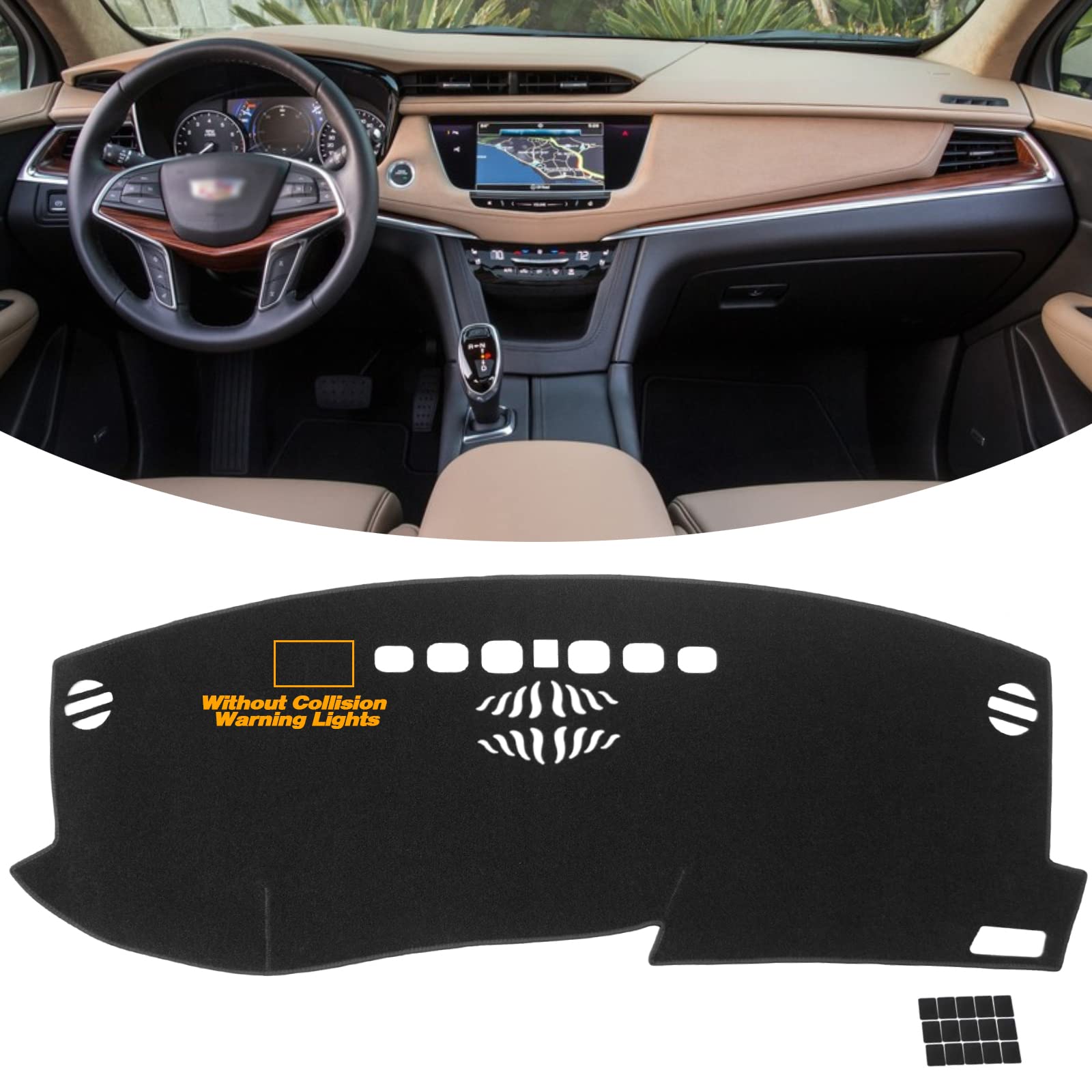 Photo 1 of KEYOOG Dashboard Cover Dash Mat Fit for Ca-dillac 2023-2020 XT6,2023-2017 XT5,Car Dash Board Mat Anti-Glare Carpet,Non-Slip Pad Sunshield Protector (Black) Black Fit 17-23 XT6/XT5 - (Black)
